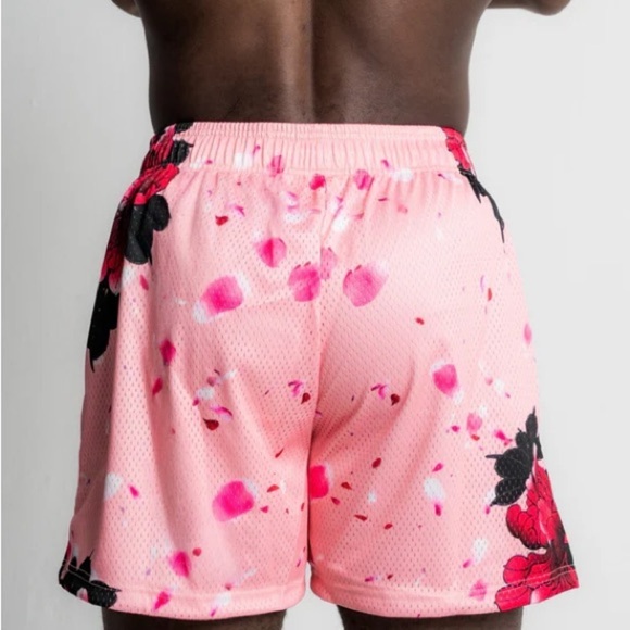 Certified Lifters Brand Pink Cherry Blossom Floral MeshGym Lifting Shorts Large - Picture 4 of 9